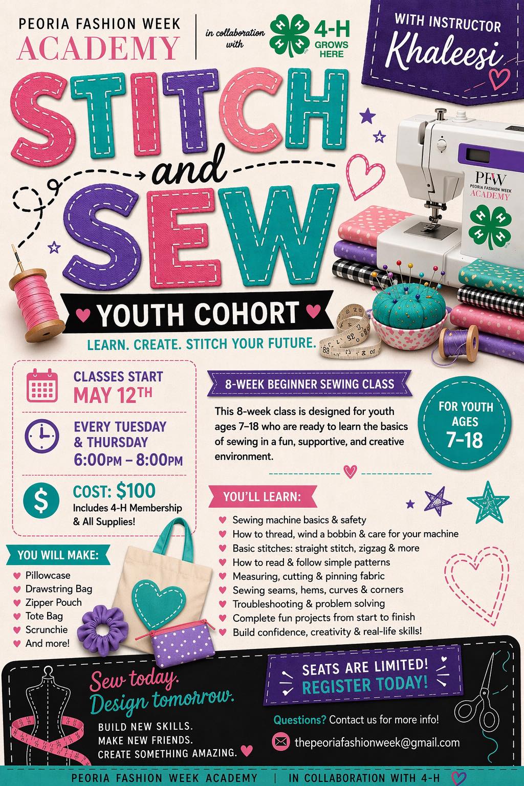 Stitch & Sew — Youth flyer